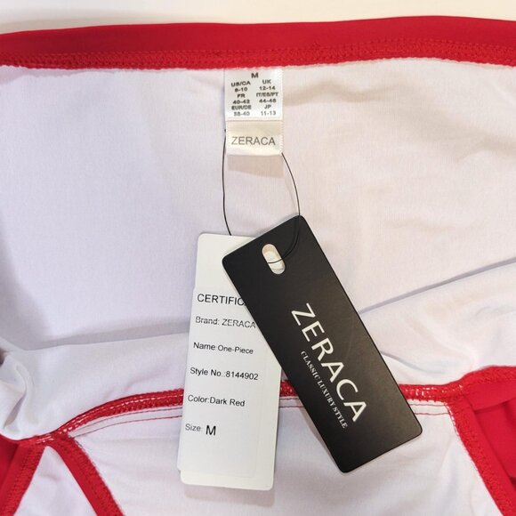 NEW Zeraca Surplice Neckline High Waisted Halter One Piece Bathing Suit - Medium - Picture 7 of 10